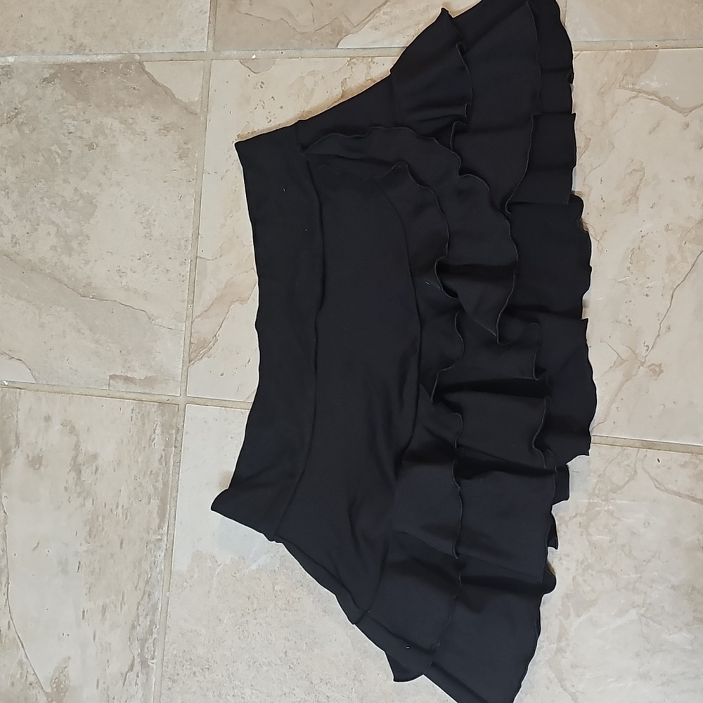 Black Ruffled Ballet Skirt